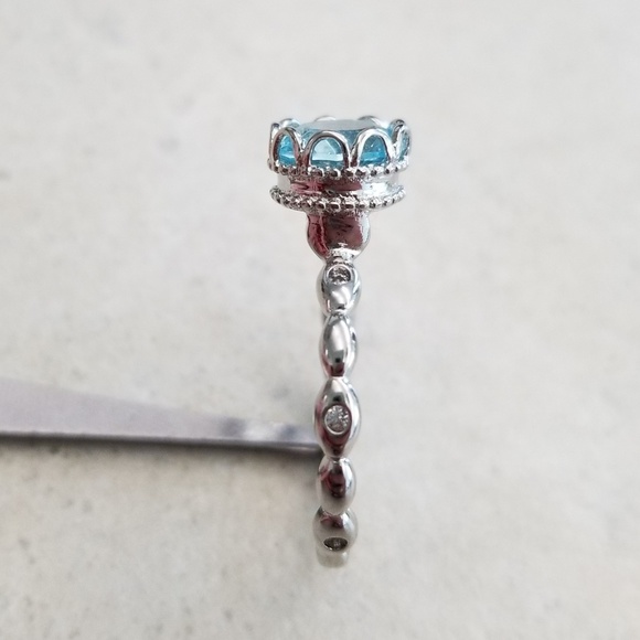 HOST PICK 2X!! 💍 Sterling Acqua Blue Solitaire - Picture 4 of 9